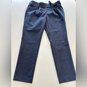 LOFT Petites 0P Indigo Ankle-Length Tie-Waist Pants Business Casual Office BN15